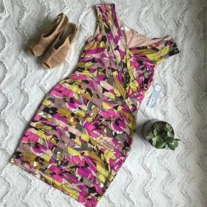 NWT Multicolor Rouched Fitting Dress sz 10